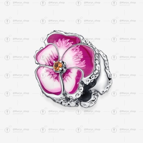 Pandora Pink Pansy Flower Charm|Pendant - Picture 2 of 6